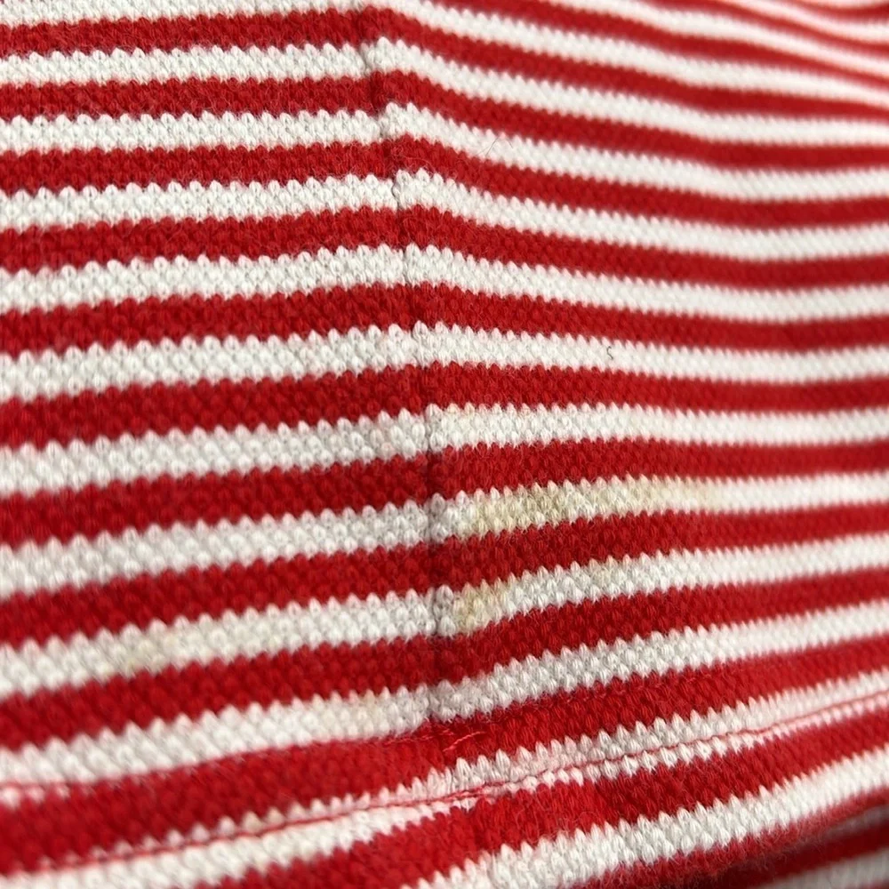 Mini Boden red and white striped collared twirl dress